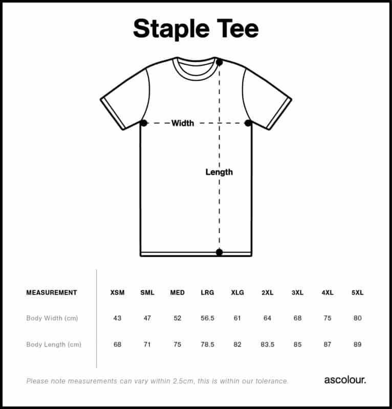 Staple Tee Size Guide